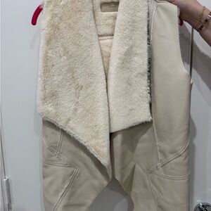 Blank NYC Cream Faux Fur Vest